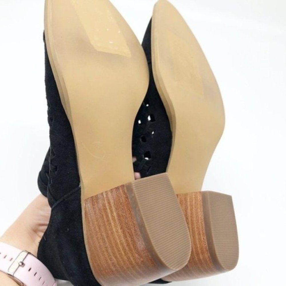 BP. Tate Black Suede Perforated Bootie - Picture 6 of 8